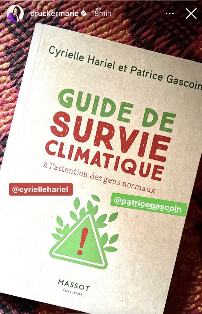 Gascoin Patrice (@patricegascoin) on Twitter photo Commencer le week-end en découvrant que #mariedrucker a ton livre entre ses mains… ✨🙏
A qui le tour 😉
Écrit avec <a href="/CyrielleHariel/">Cyrielle Hariel</a> <a href="/massot_editions/">MASSOT éditions</a>
#Climat #environment #ClimateEmergency #ClimateCrisis Commencer le week-end en découvrant que #mariedrucker a ton livre entre ses mains… ✨🙏
A qui le tour 😉
Écrit avec <a href="/CyrielleHariel/">Cyrielle Hariel</a> <a href="/massot_editions/">MASSOT éditions</a>
#Climat #environment #ClimateEmergency #ClimateCrisis