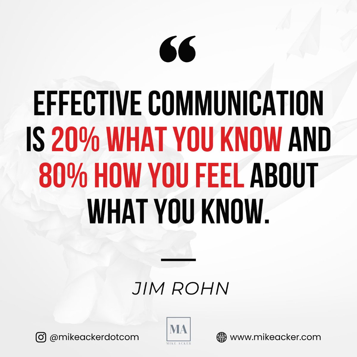 Sharing some inspiration from Jim Rohn.

It’s a potent reminder that effective communication relies not just on knowledge but on emotional engagement. 

How passionately do you feel about your message?

#jimrohn  #quoteoftheday