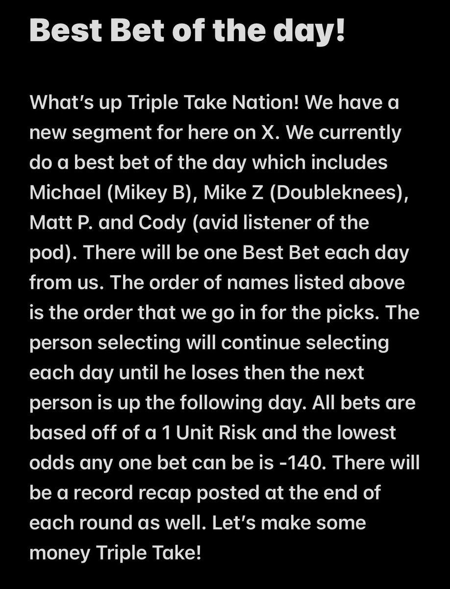 Triple Take Bets tweet media
