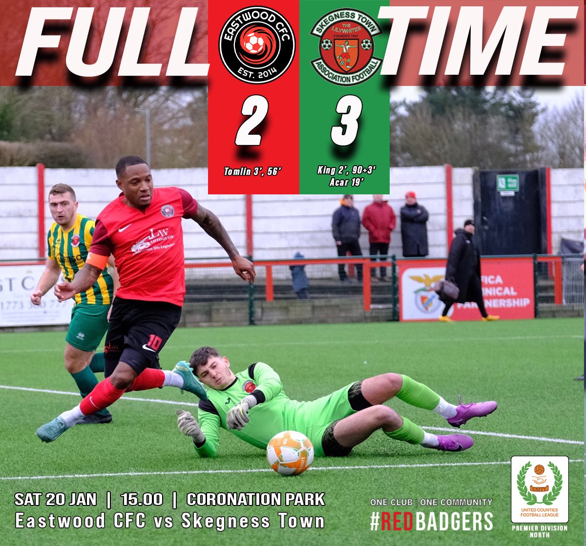 EastwoodTownFC's tweet photo. FT: As it was in October Skegness score late and this time win the game 😢 https://t.co/r4GCxORHXc