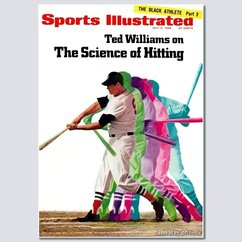 BSmile's tweet photo. "Ted Williams on The Science of Hitting" (Sports Illustrated - July 8, 1968) All-time classic SI cover! #MLB #Legend #Baseball #History #RIPSI https://t.co/a0BEfrpHzn
