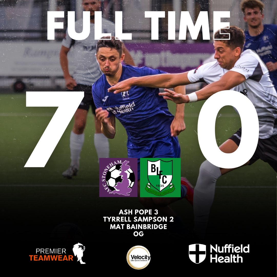 afc_stoneham's tweet photo. Full Time |

An excellent win over Blackfield &amp; Langley this afternoon.  

We are back home on Tuesday as we host Fareham Town. 

#UpThePurps 💜⚽️ https://t.co/aJuaUdnK6i
