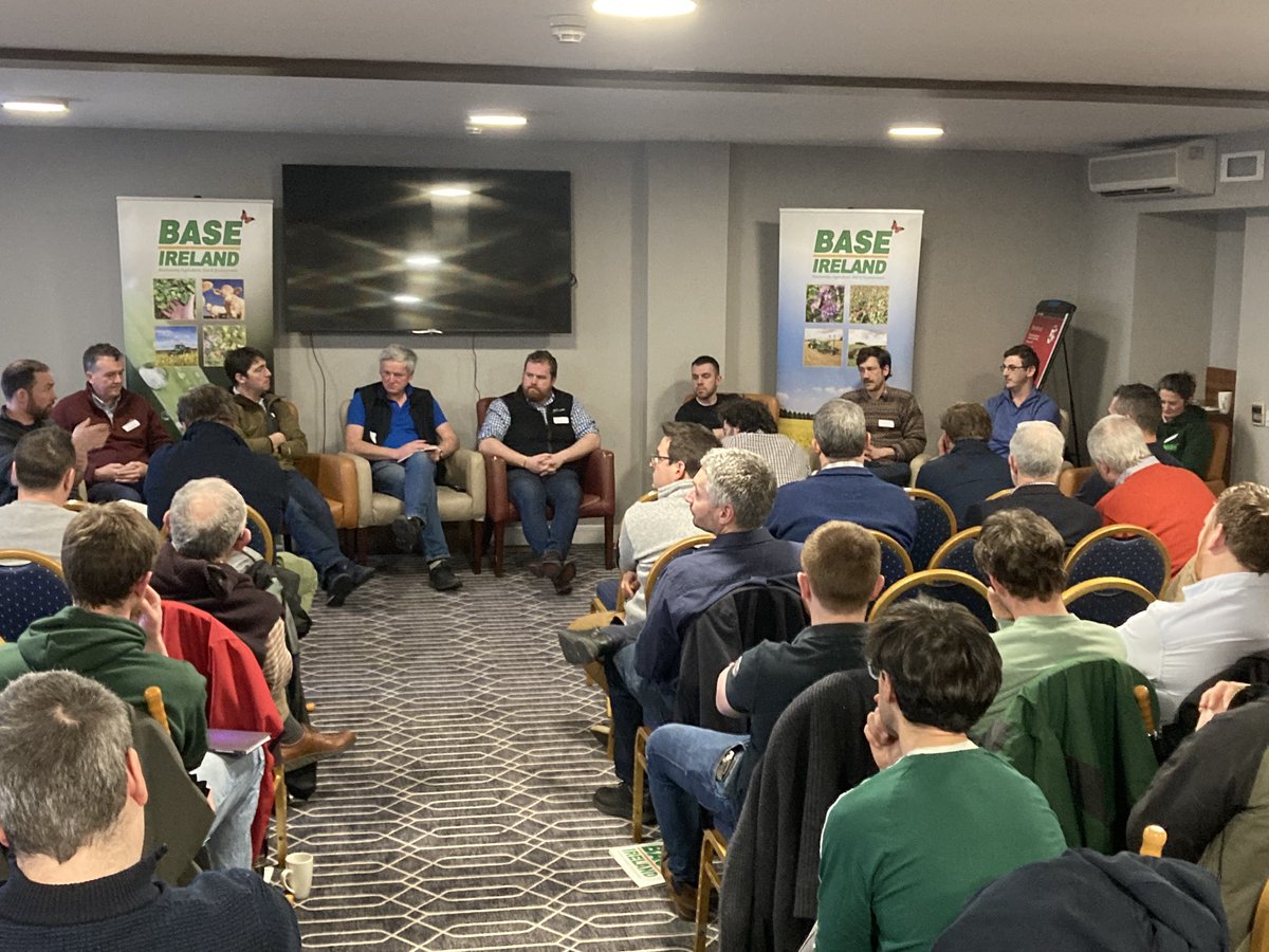 @BaseIreland 2024 AGM a great discussion between stock and arable farmers about their success and failures in a very tough 2023 , members from the coast in Waterford to the coast in Derry tell their stories , as usual with base meetings still great positive in the room .