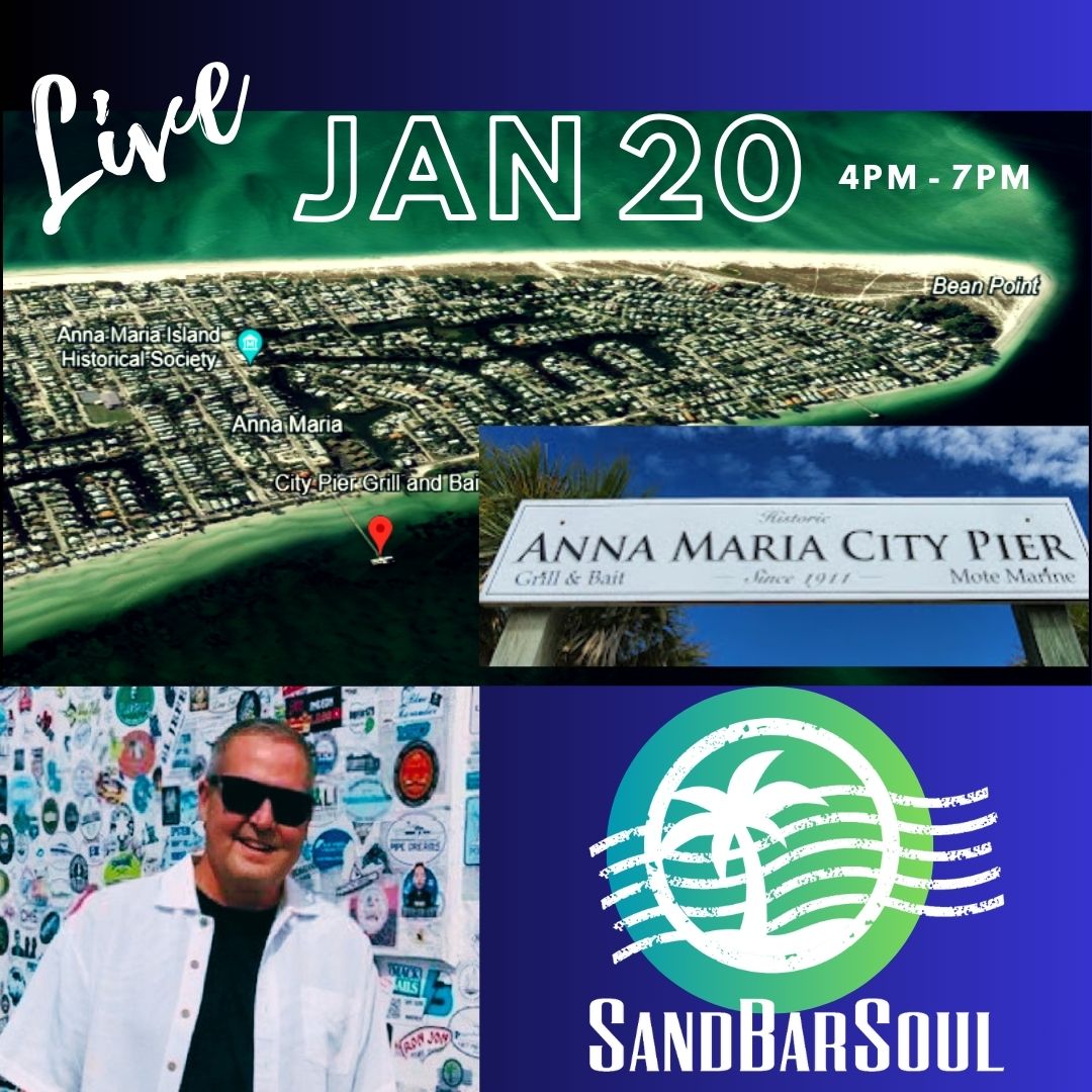 SandBarSoul LIVE today at Anna Maria City Pier Gill on Florida's Gulf Coast 4-7pm @VisitBradenton #FinsUp @ParrotHeadsinp #noshoesnation #zbb