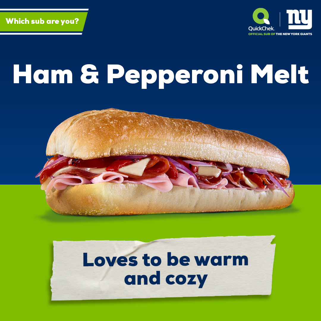 QuickChek's tweet photo. Tag yourself. 💚 Which official limited time New York Giants sub are you? #OfficialSuboftheNewYorkGiants #QuickChekSubs https://t.co/z2h8KTRkEt