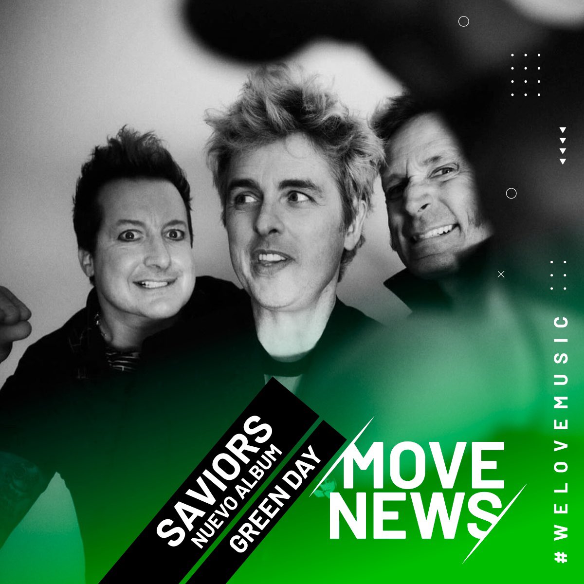 moveconcertsco's tweet photo. #MoveNews 🔜 #Saviors el nuevo álbum de @GreenDay ya está disponible en todas las plataformas 🔥 ¿Dónde están los fans de la banda que les gustaría escucharlo en vivo? 🙊

#GreenDay https://t.co/x9vO83tbnA