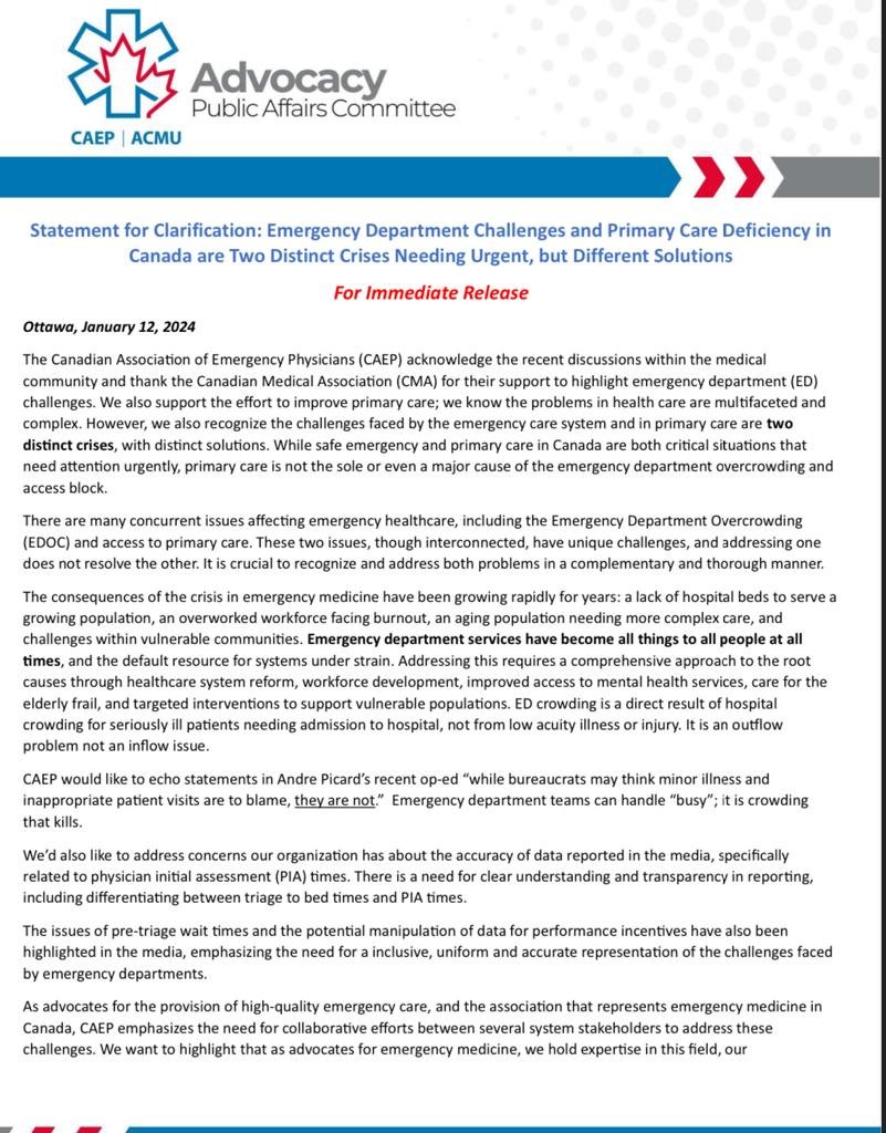 raghu_venugopal's tweet photo. Primary care is not the sole or even a major cause of ER overcrowding. Solving one doesn't solve the other. Patients define emergencies (not nurses, MDs or policymakers). A sore throat can sometimes even be life-threatening. I strongly support the @CAEP_Docs statement below. https://t.co/7TiH6MLJHf