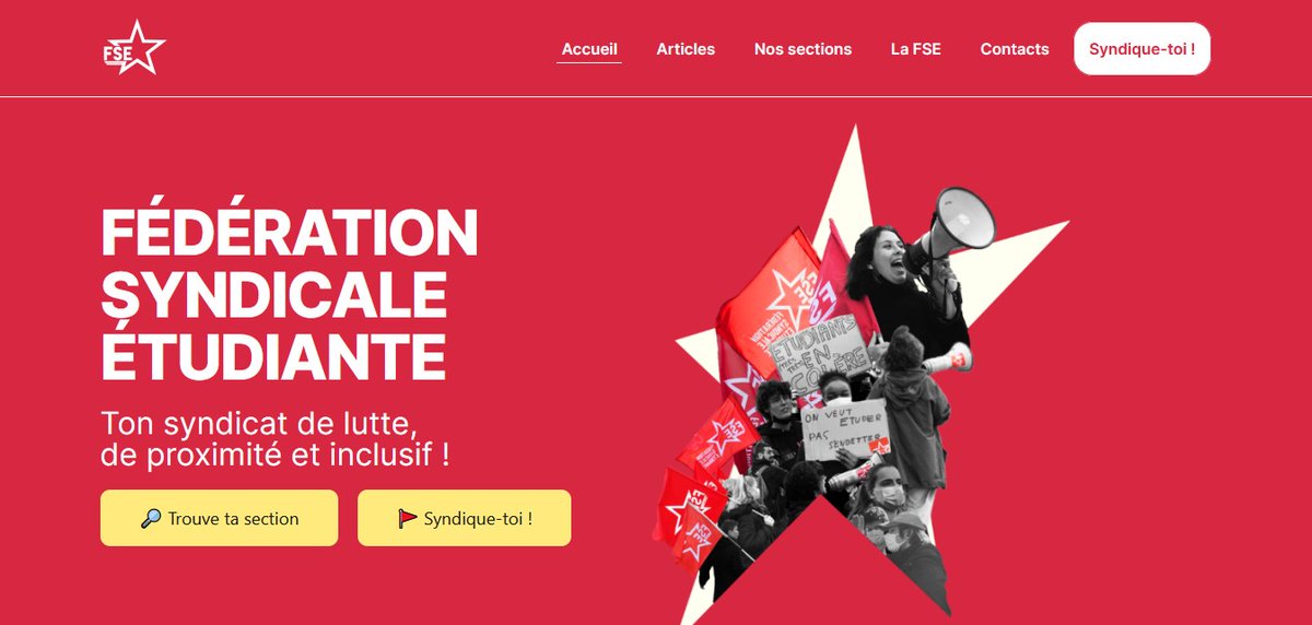 FSE_natio's tweet photo. 💥 Nouveau site internet 💥

N'hésite pas à aller y consulter nos derniers communiqués et articles ! Tu peux y retrouver nos points d'unités ainsi que notre dernier texte de congrès ✊

Si tu souhaites adhérer, rdv sur https://t.co/7WcGJdHcKu 🔥 https://t.co/AE6Ifc9kiH