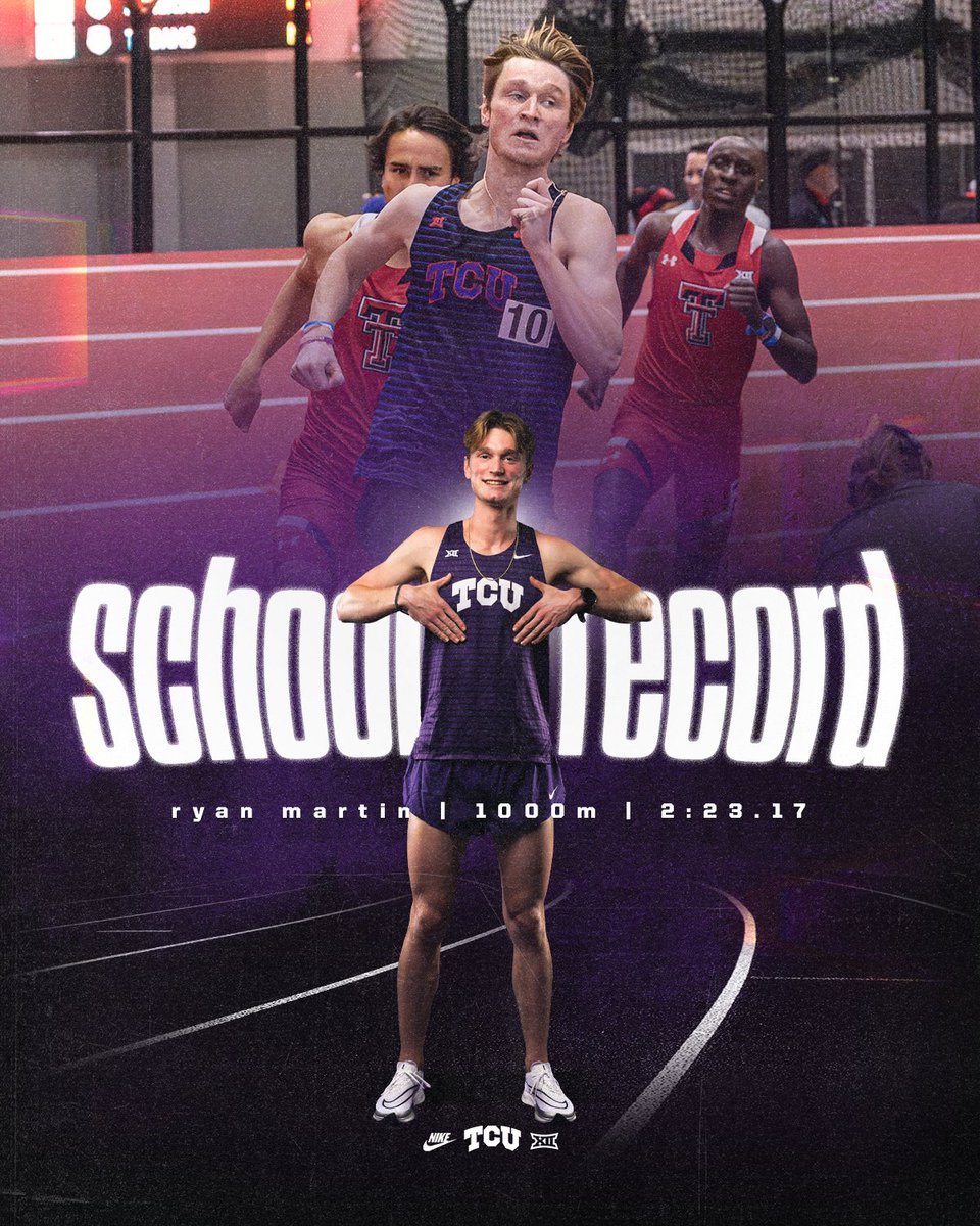what a race for Ryan Martin 👏 he breaks his own school record in the indoor 1000m! #GoFrogs