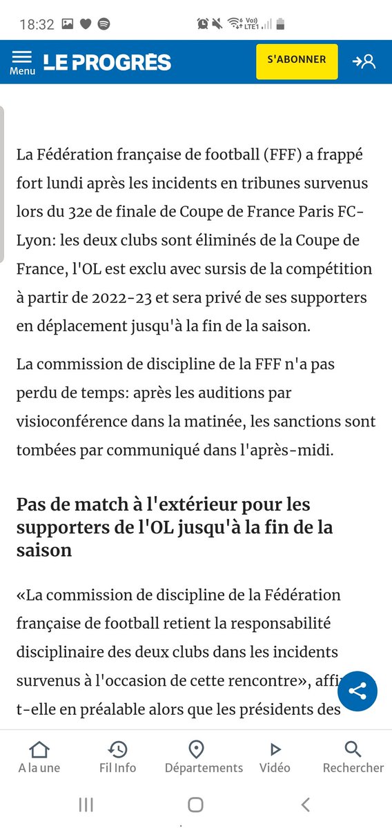 On peut espérer la même sanction ou c'était une sanction madinOL...? 🤔 @OL #TeamOL