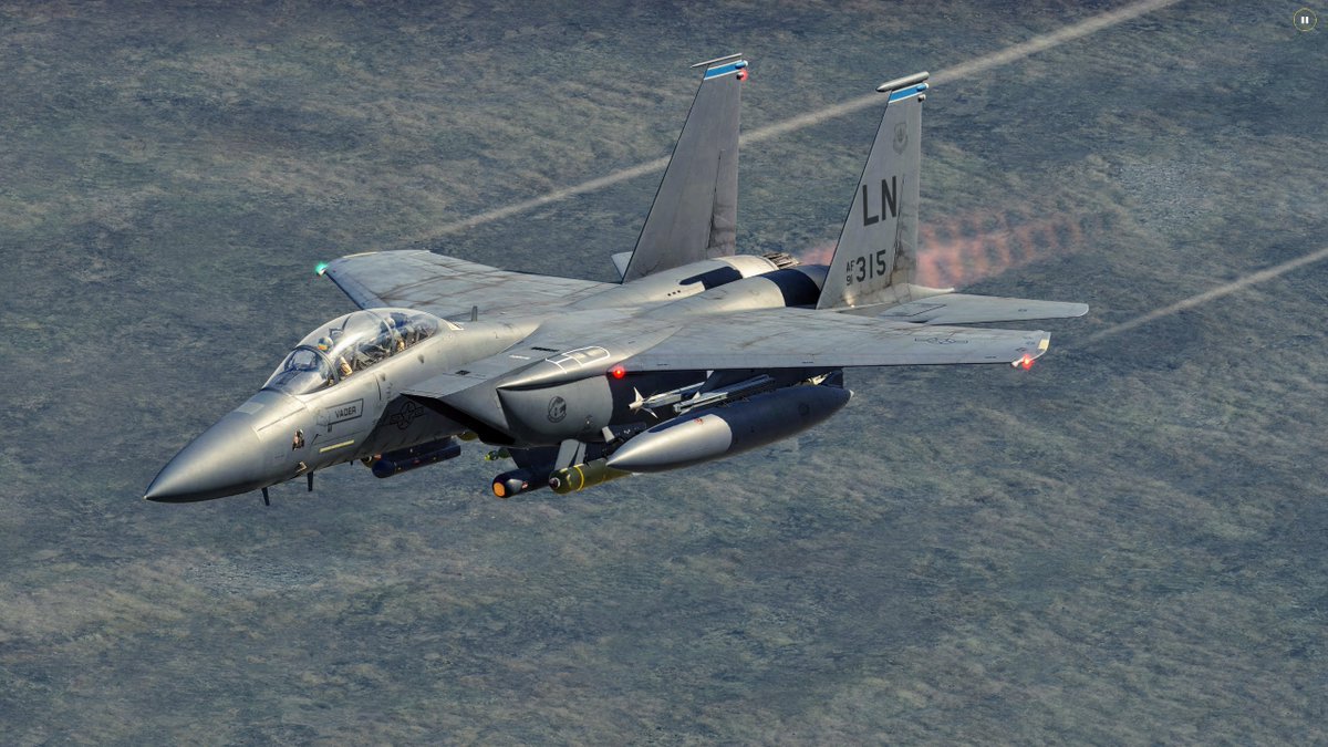 SpectreBit_'s tweet image. An F-15E ingressing toward the city of Cairo to perform a strike mission #dcs #f15e