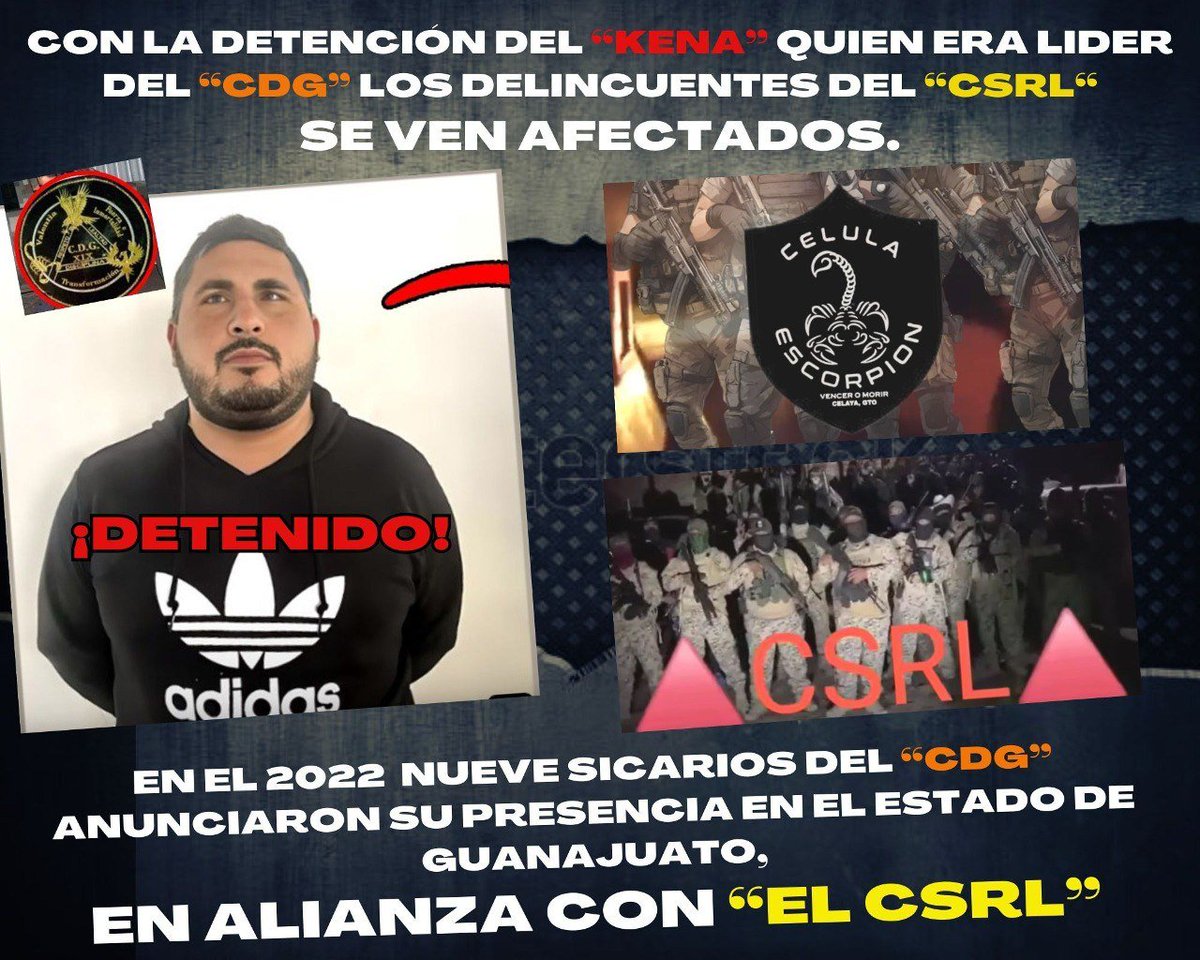 MarianaRuiz1's tweet photo. José Alberto García Vilano, mejor conocido como "La Kena" o, “el verdadero gobernador de Tamaulipas”, es el presunto mando más alto del brazo armado de Los Escorpiones, parte del Cártel del Golfo, además tiene vínculos con el #CSRDL #Guanajuato https://t.co/B10sNljNJS