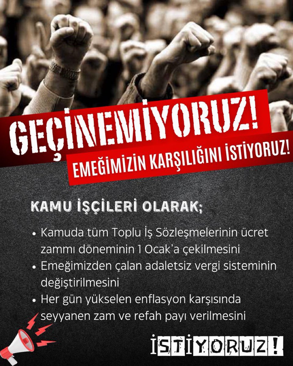 Kamu işçisi geçim sıkıntısı yaşıyor, kamu sözleşmesi enflasyon karşısında her dakika eriyip gitmekte. Yeni haftaya bu işlerin çözülmesi ek protokolün bir an önce imzalanması gerekmektedir. #Sendikalargöreve  
#Haydiekprotokole
@isikhanvedat @hakiskonf @turkiskonf