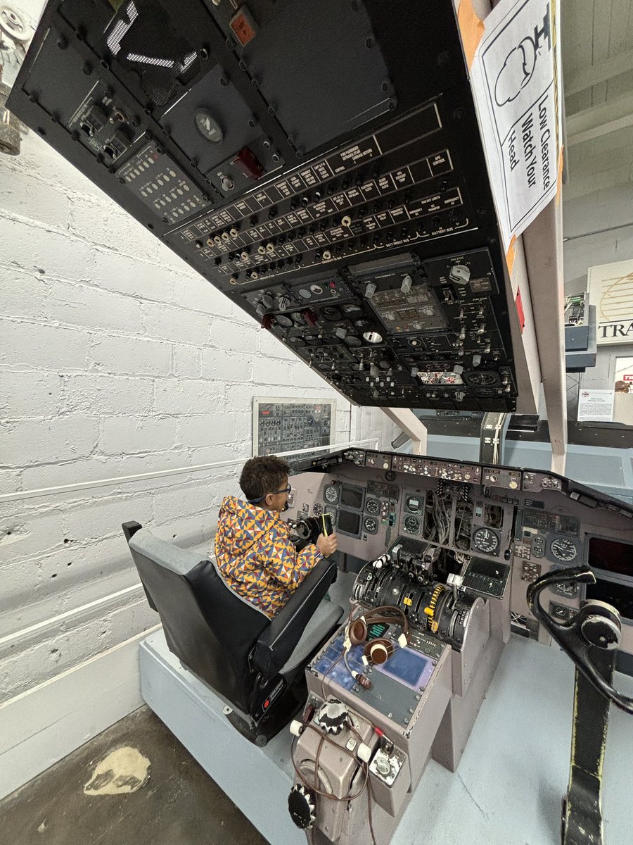 ByERussell's tweet photo. The @TWAMuseum at @FlyMKC is a great little museum! Lots of #TWA memorabilia, an Electra, and lots of training equipment that the kids loved. #avgeek https://t.co/EPMO9p7z2o