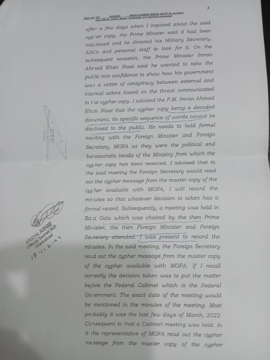 worqas's tweet photo. Azam Khan has considerably toned down his statement against IK in the cypher case, there isn't much left in the case now. Also, it is very interesting that Azam Khan admits that the cypher was stolen from the PM's office. IK said the same in leaked audio (next tweet) https://t.co/mONuE1MAcP