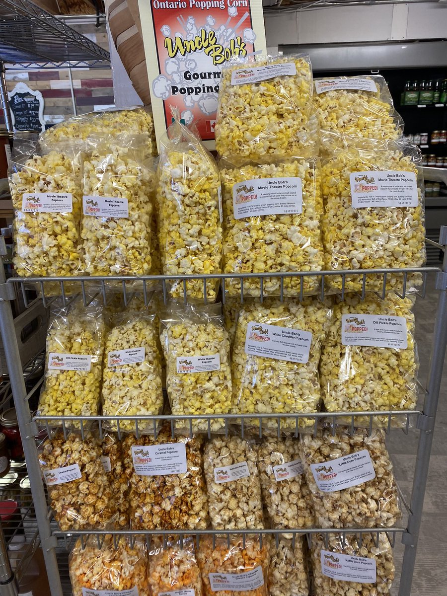 Restocked with Ontario #popcorn from Uncle Bob’s of #NorfolkCounty right here at Cider Keg #FarmMarket! #localfood #shoplocal #supportsmallbusiness