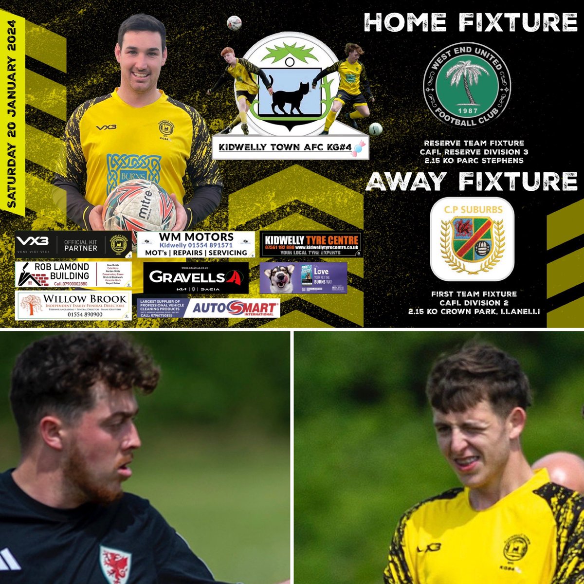 Kidwelly Town AFC (@kidtownafc) on Twitter photo What a game of football down Parc Stephens today!
Our Reserve Team were trailing 3-1 before making a second half comeback, eventually beating <a href="/WestEndUtd/">ππππ π΄ππ ππππππ π°π΅π² π΄</a> 5-4!!!
Goals/Assists;
Tom Esney β½οΈβ½οΈπ―
Tyler Lea β½οΈβ½οΈ
Aaron Bockmann β½οΈ (P)
Mark Johns π― What a game of football down Parc Stephens today!
Our Reserve Team were trailing 3-1 before making a second half comeback, eventually beating <a href="/WestEndUtd/">ππππ π΄ππ ππππππ π°π΅π² π΄</a> 5-4!!!
Goals/Assists;
Tom Esney β½οΈβ½οΈπ―
Tyler Lea β½οΈβ½οΈ
Aaron Bockmann β½οΈ (P)
Mark Johns π―
