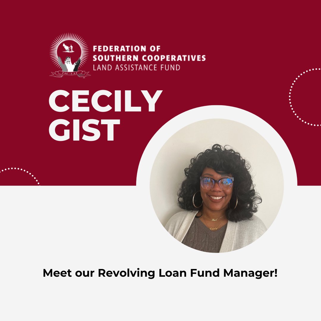 Federation1967's tweet photo. We proudly announce Cecily Gist has been hired as the Revolving Loan Fund Manager. Gist will help develop best practices for the #loan fund process of the organization, including providing administrative and technical support. >>> https://t.co/4ffx29LOGY

#fsclaf #newhire #land https://t.co/kmgUWL4Rs2