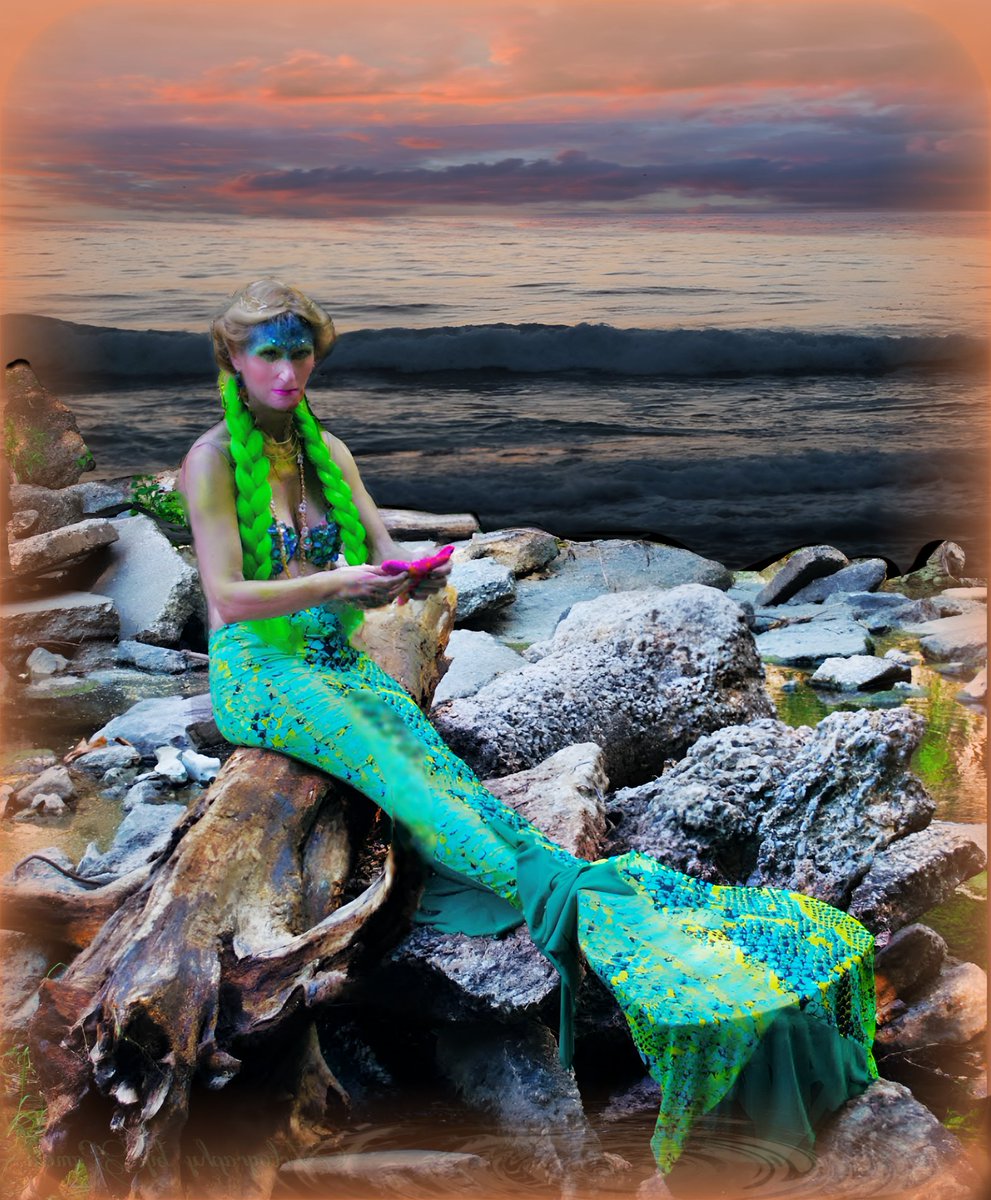 My edit of 2014 me in cosplay #photograph . Had a great time and loved coordinating the summer shoot with other #generationjones + #Boomer ladies! #Mermaid #Artography by Pamela @instagram