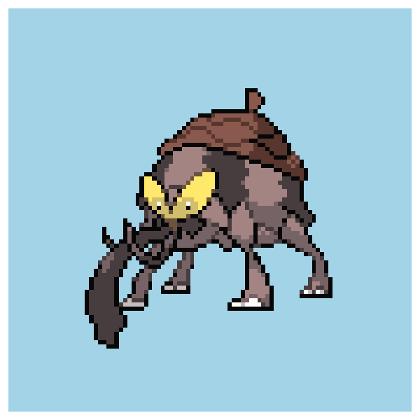 20240120 名前:チョックリ タイプ:じめん・むし #pixelart #fakemon