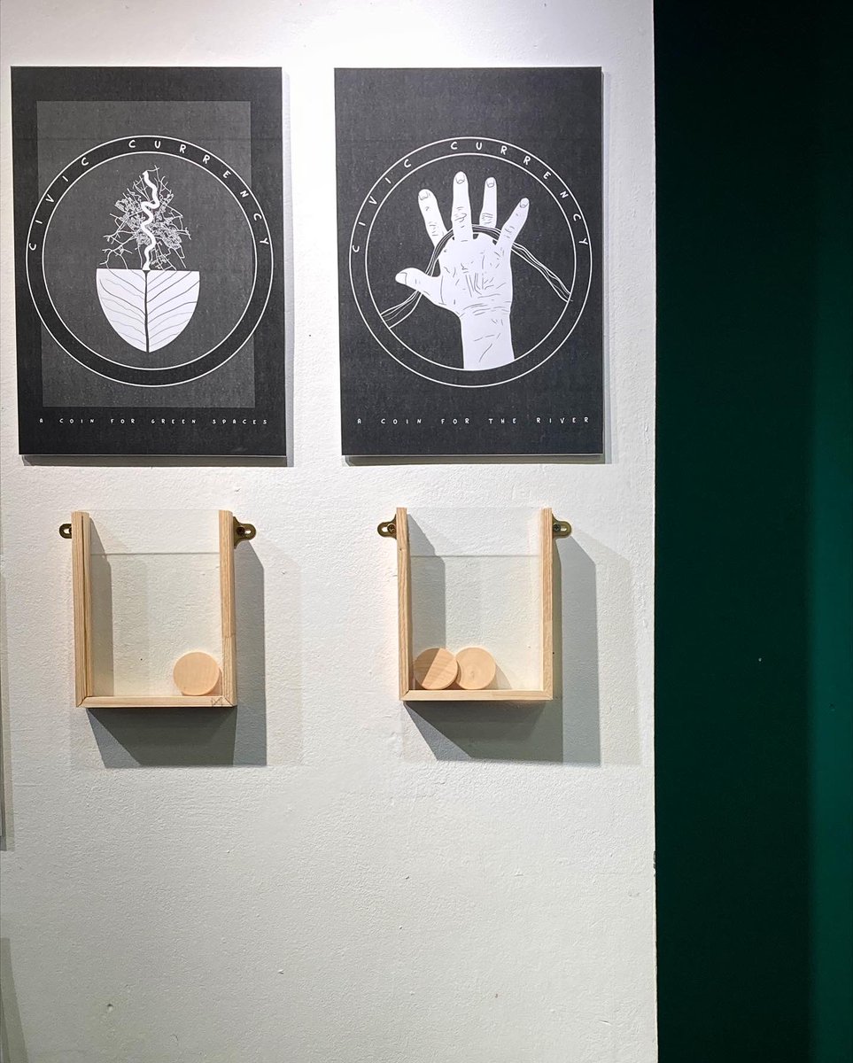 First up this year, a wee display for Conversing Building, my long running project to activate <a href="/TheStovies/">The Stove Network</a> walls bringing curiosity and conversation. Civic Currency is on all month, pop in for a look and place your vote!

Design <a href="/martinjosephone/">Martin J O'Neill</a> 
Install and fabrication from me