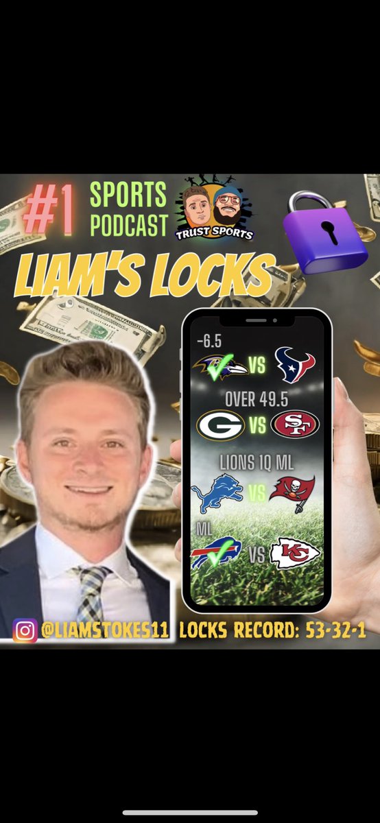 InThoseWeTrust's tweet photo. Divisional Round 🔒 

Let’s win some free money 👀

#RavensFlock #GoPackGo #FTTB #OnePride #BillsMafia 

@That_Boy_Stokes https://t.co/N1VOXsYZJw