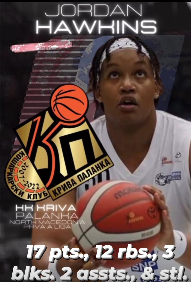 jahact80's tweet photo. Jordan @@tooblue_50 and her teammates with a great start to the second half of season. Kriva Palanka 88 to Kumanovo - Grizli 63. She had 17 pts. , 12 rbs. , 3 blks. , 2 assts. , and stl.  #BangBang

#TeamHawkins @IP_sport https://t.co/Kyb4i6TgOM