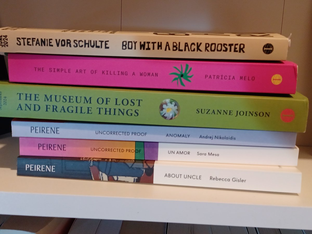 Huge thanks to two brill independent publishers, @PressIndigoThe and @PeirenePress for these lovely ARCs which have all just landed. I'll get to them as quickly as i can!!!!