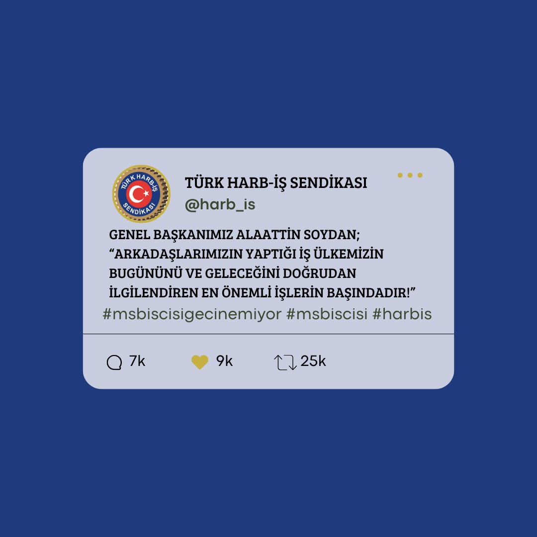 harb_is's tweet photo. Genel Başkanımız @soydan_alaattin; “Arkadaşlarımızın yaptığı iş ülkemizin bugününü ve geleceğini doğrudan ilgilendiren en önemli işlerin başındadır!”
#msbiscisigecinemiyor
@RTErdogan
@tcbestepe
@tcsavunma
@csgbakanligi https://t.co/hF0mbxmORW