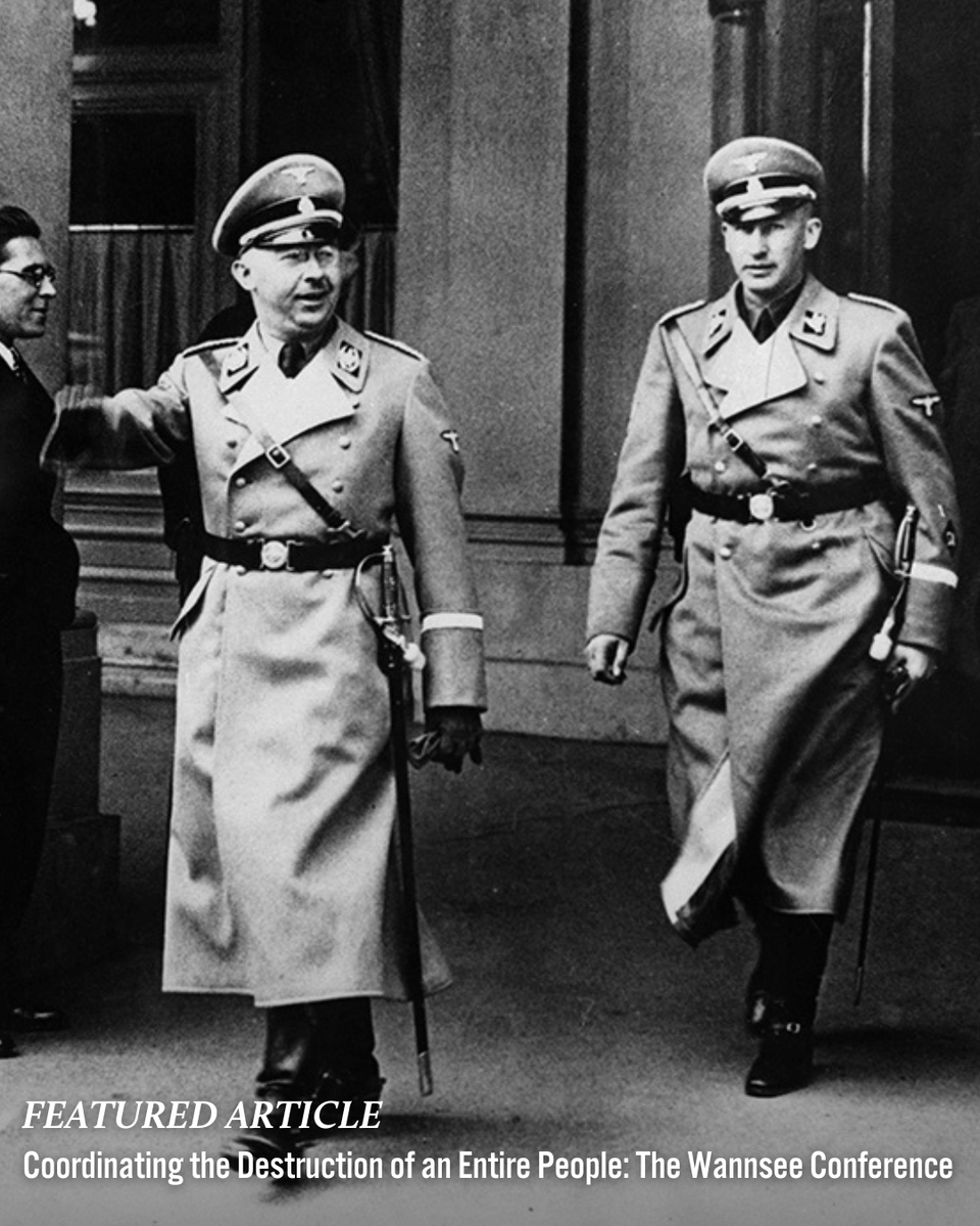 On January 20, 1942, a group of senior Nazi Party and government leaders gathered outside Berlin at the behest of SS official Reinhard Heydrich to discuss "the final solution of the European Jewish question." Read more about the Wannsee Conference here: bit.ly/35UgOBb