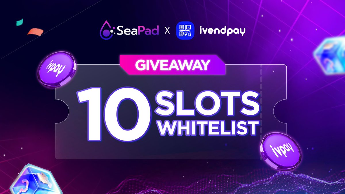 SeaFi_AI's tweet photo. 🚀 Get Whitelisted for the IvendPay IDO 🔥

🚩Exciting news! 10 exclusive whitelist slots giveaway for our upcoming IDO of IvendPay.

📌Each whitelist slot is eligible for $50 allocation in the IvendPay's Tier Pool on SeaPad platform.

👉Complete the task here: https://t.co/khlskAyH5x 
📅The Whitelist give away will end in Jan 22, 2024. 

Don't miss out on this incredible opportunity!
#SPT #SeaPad #IDO #Giveaway