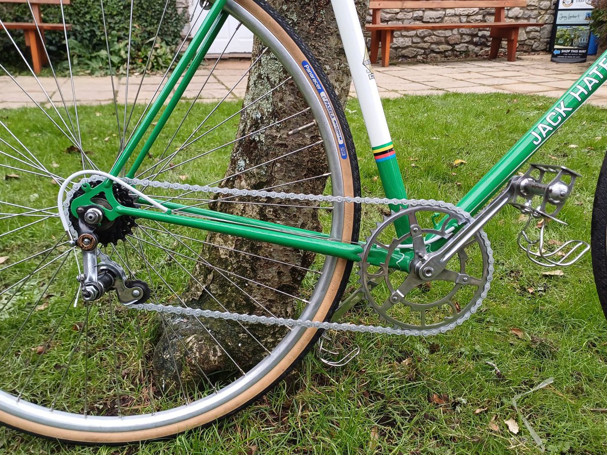 CowbridgeCycles's tweet photo. A very nice vintage Jack Hateley road #bike now nice and clean ready for the Sunday summer coffee ride. https://t.co/cJWWNHjUTs