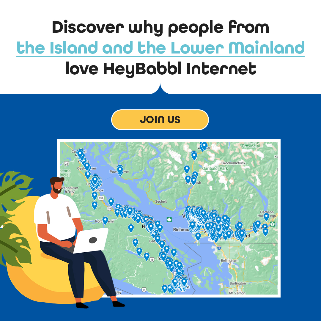 heybabbl's tweet photo. Babbl is growing fast, in two short years we've seen nothing but great support from our customers on the Island and across the Lower Mainland. If you haven't signed up for services - what are you waiting for?
#heybabbl
#affordableinternet
#simpleswitch https://t.co/svGmZizGJ5