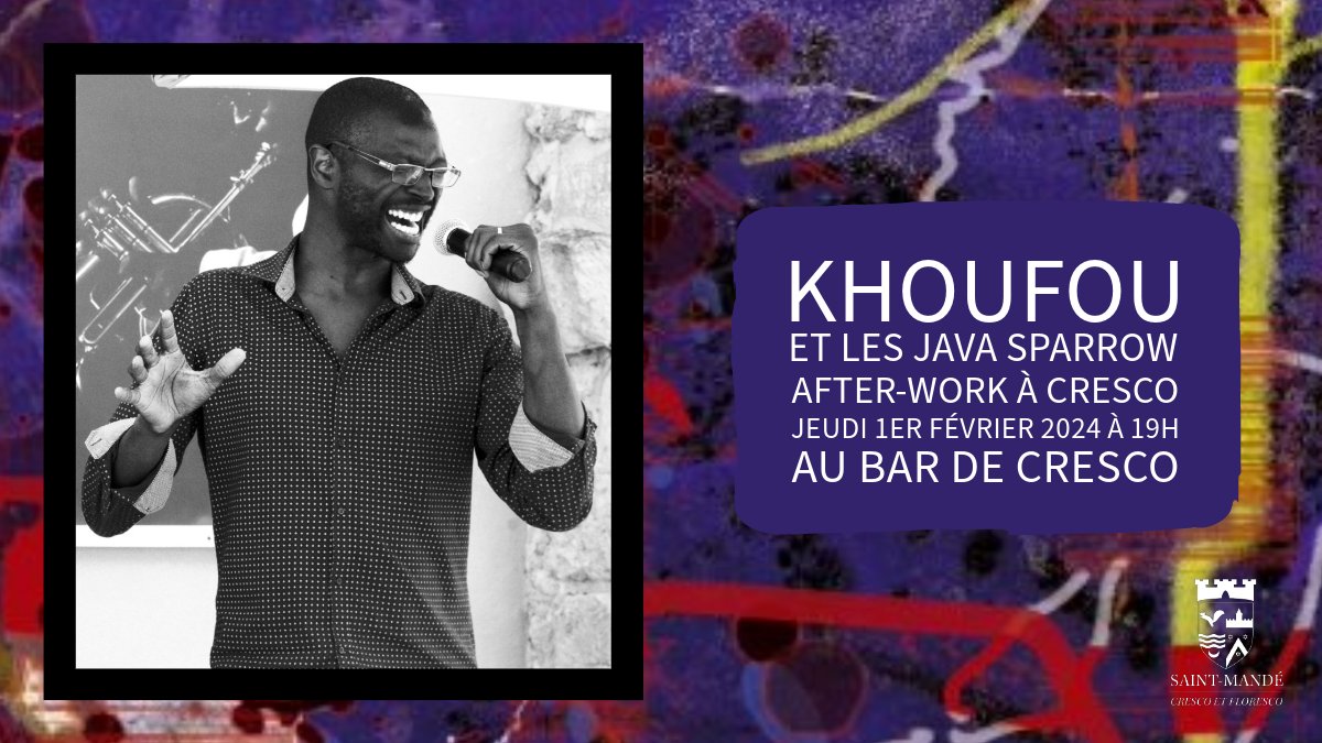 saintmande's tweet photo. 🎶🍸 Connaissez-vous les "after-work" à #saintmande ? Le rendez-vous musical au bar de Cresco.
Le prochain : #Khoufou et les Java sparrow le 1er février à 19h.
👉 Entrée libre mais réservation fortement conseillée, consommations à régler sur place.
https://t.co/ZWT46ikDJn https://t.co/FrgsUbIpGg