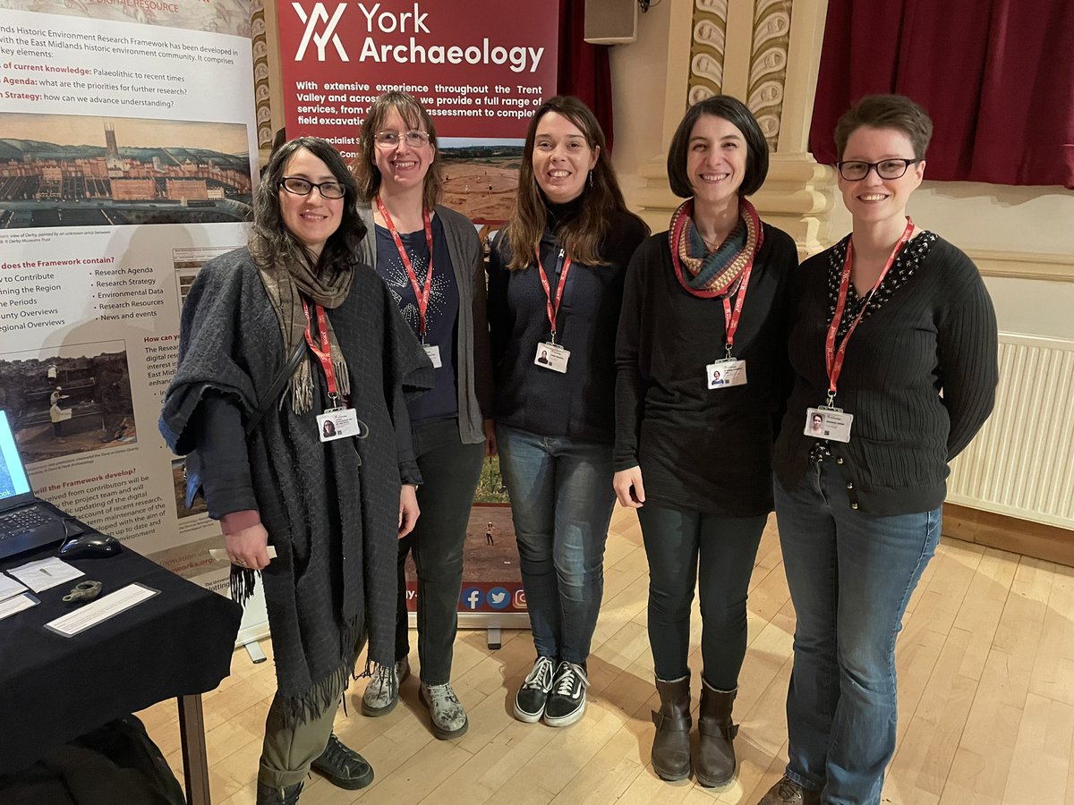 YArchaeology's tweet photo. A fantastic day at Derbyshire Archaeology Day with #TeamYA!
Left to right (from our Nottm office: Carina, Morwenna, Helen, Kristina and Vicky! https://t.co/MrAaGZtRzG