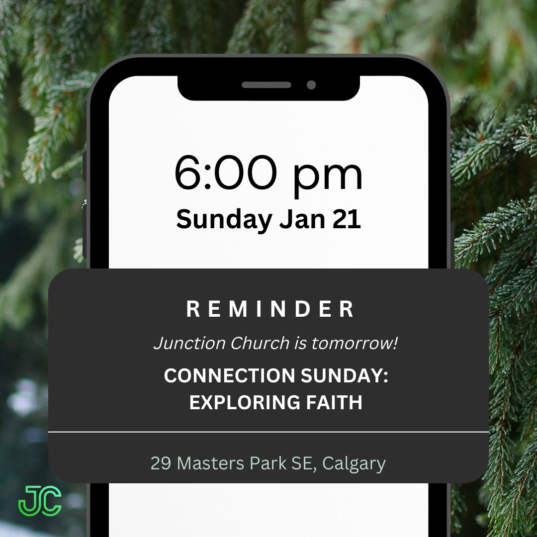 junctioncalgary's tweet photo. Join us tomorrow for Connection Sunday: Exploring Faith at 6:00 pm in the Mahogany Beach Club. Looking forward to seeing you there! #junctionchurchcalgary #wherelifemeetsfaith https://t.co/A0lrg9oNm2
