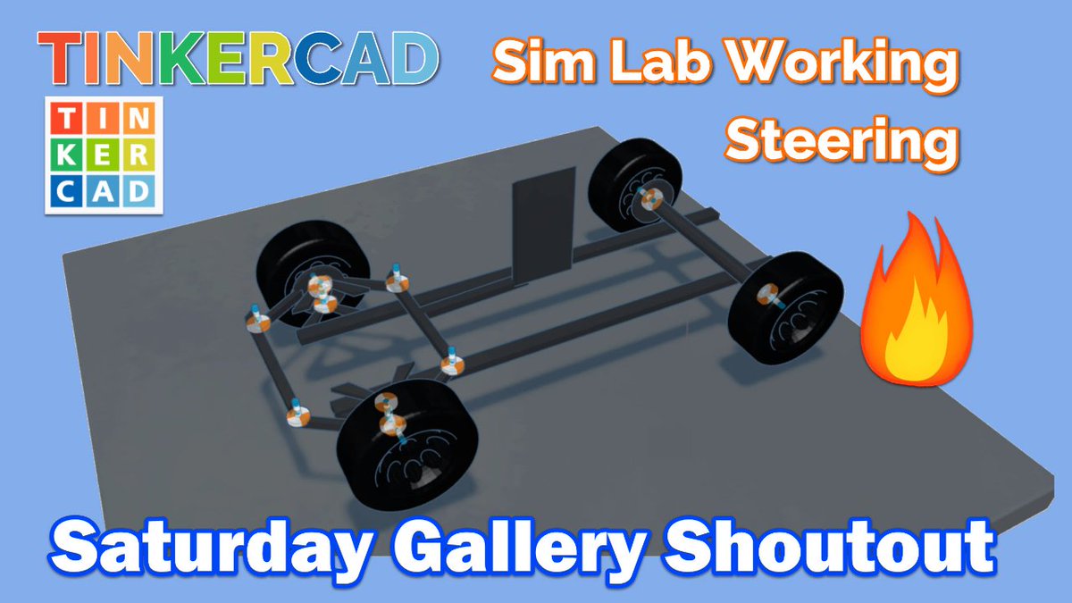 Tune in to see #Tinkercad Sim Lab Working Steering & Many #awesome projects that were shared in the #Gallery this week! Watch Now: youtu.be/rJL1ykBnEgg Sim101: bit.ly/hlsim23 hlmt23 search: bit.ly/newhlmt23