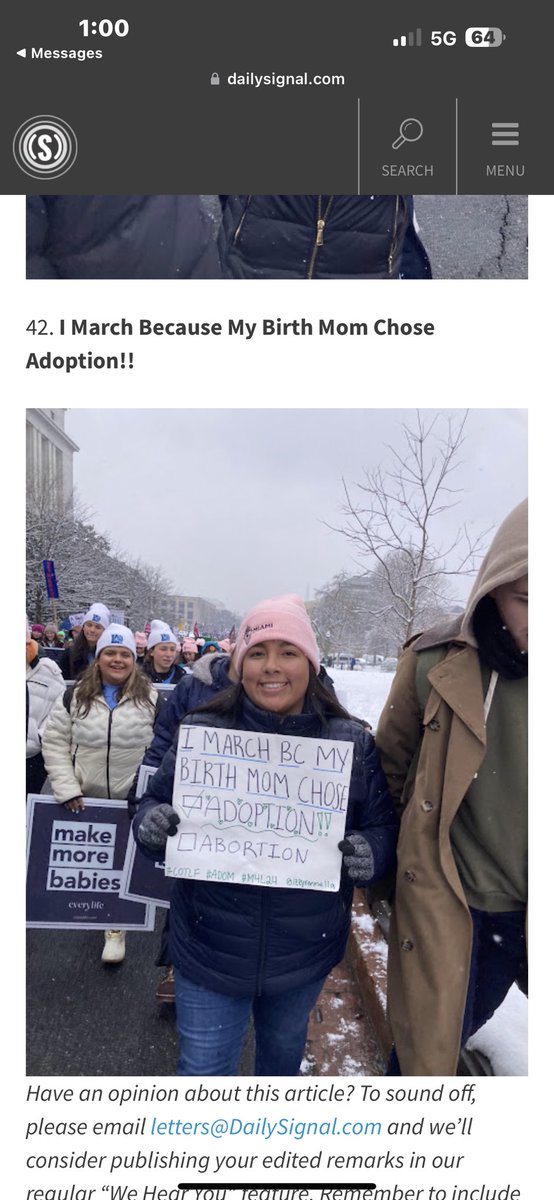 izzyrennella's tweet photo. Yesterday was my 3rd March For Life. I am beyond blessed with this beautiful life &amp; I will continue to share my story!  #M4L #Adoption #ADOM https://t.co/58R6aQfjN9