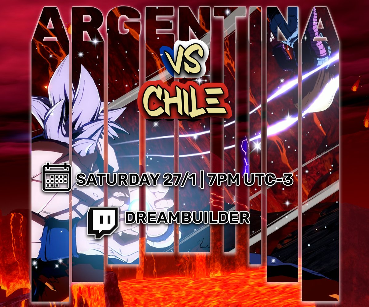 Se acerca la hora de nuestra venganza. Podremos conseguirla?

No se pierdan a los superguerreros Argentinos intentando retomar su título como los mejores hispano parlantes del cono sur en la 2da edición del Argentina vs Chile.

📅Sábado 27 | 7PM UTC-3
📺twitch.tv/dreambuilder