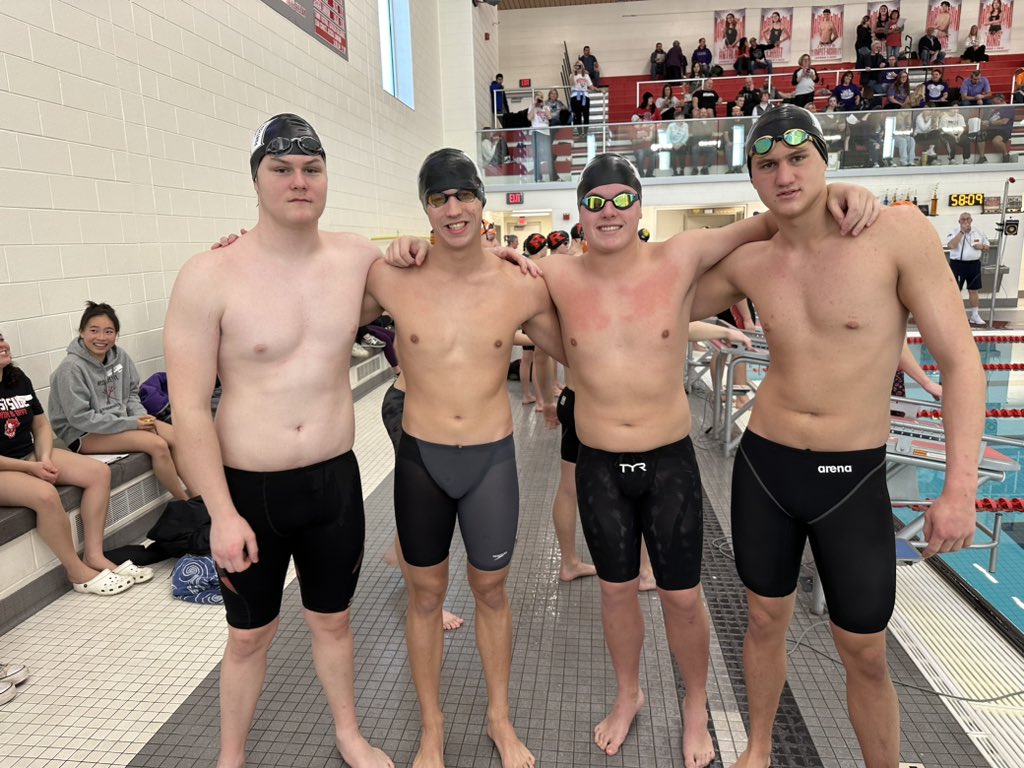 whs_swim's tweet photo. Congratulations to our Hoosier Conference Champions. 200 Medley Relay. Noah Broyles, Charlie Brewer, Kole Shock, Gavin Bourff. https://t.co/DcZwyrFoVE