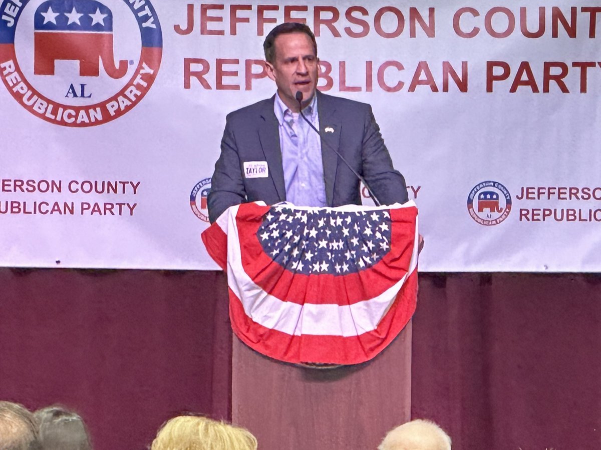 BryanTaylorUSA's tweet photo. Thank you @JeffCo_GOP for the support at today’s straw poll!  We crushed it!!!Our overwhelming “underdog” victory in this straw poll is a testament to the strength of our conservative-outsider campaign!  #alpolitics #bryantaylorforchiefjustice @ALGOP https://t.co/KDkEam4fpz