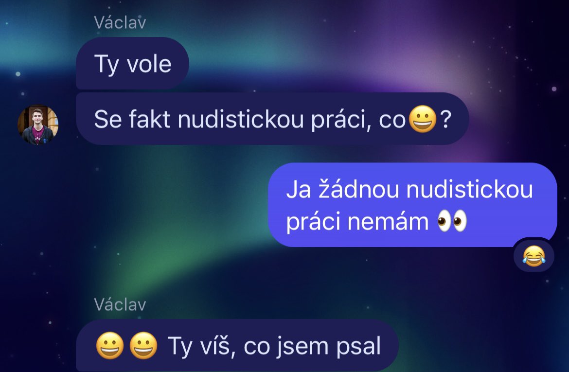 tpolackova's tweet photo. @hofmanova_lucie @DPazourkova Jako @DPazourkova nepřebiju, ale @PokoraVaclav mě taky často baví 😀 https://t.co/6l6aVsPZEI
