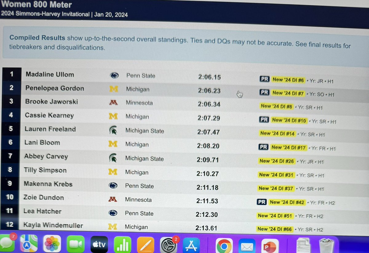 theallenmother's tweet photo. Penelopea Gordon is the real deal!!! What a fabulous 800m at Michigan @pbpruff @KTTCSports #trackandfield #girlsrule #running #uofmichigan https://t.co/z4siJtfS6c
