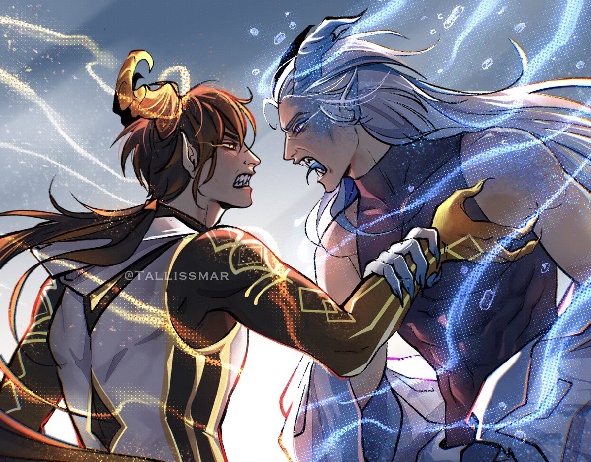 Tallissmar's tweet photo. #Genshin_Impact #GenshinImpact #ArtistOnTwitter #Neuvillete #Zhongli #zhonglifanart #Neuvilletexzhongli #morax #fyp https://t.co/9FtLizjHdL