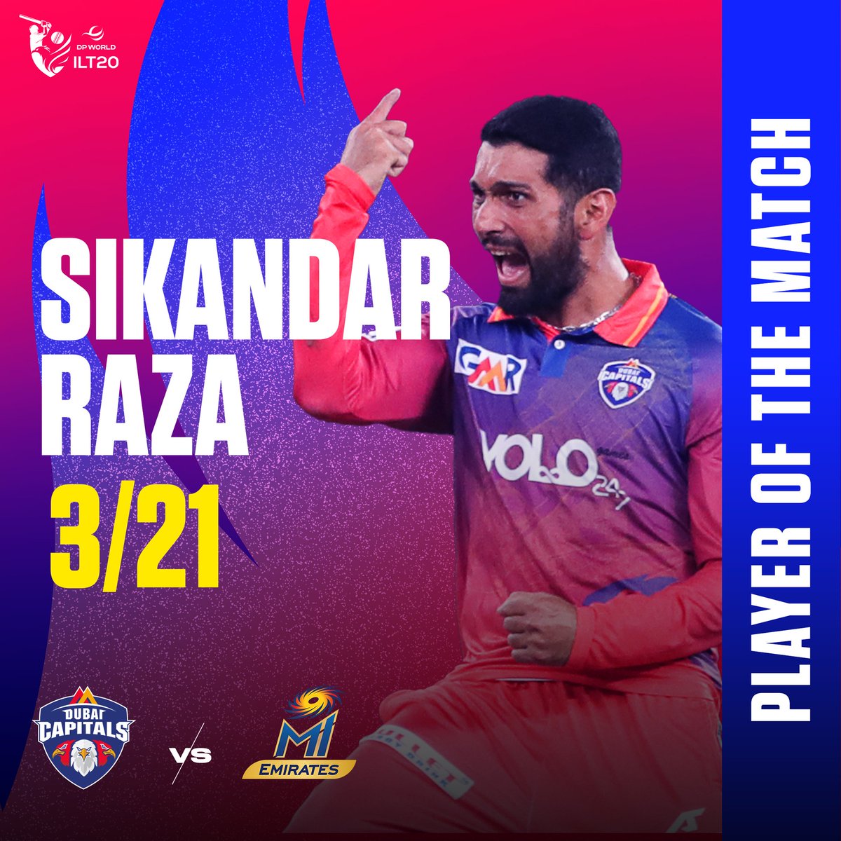 Sikandar Raza ☑️☑️☑️☑️.           
𝙋𝙡𝙖𝙮𝙚𝙧 𝙊𝙛 𝙏𝙝𝙚 𝙈𝙖𝙩𝙘𝙝 💪

#DPWorldILT20 #ILT20 #Airdrop #AllInForCricket 
#AIイラスト