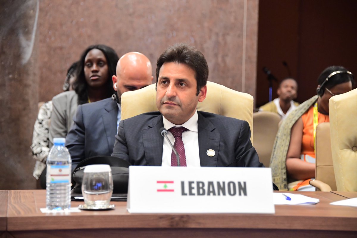 Hassan3Abbas's tweet photo. I delivered #Lebanon’s statement today at the 19th Non-Aligned Movement 
 Summit in Kampala, addressing the murderous Israeli war of aggression on #Gaza… #NAMSummit2024 #Palestine 1/2 https://t.co/2AgfFmXyIP