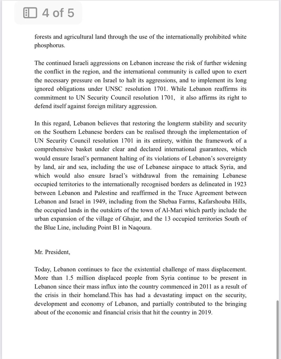 Hassan3Abbas's tweet photo. …Israeli attacks on Lebanon and Israeli violations of UNSC resolution 1701, and the impact of mass displacement of people from Syria on Lebanon during the past decade! (The full statement is in the stories) #NAMsummit2024 #NAM 2/2 https://t.co/bB8wPDIlN7