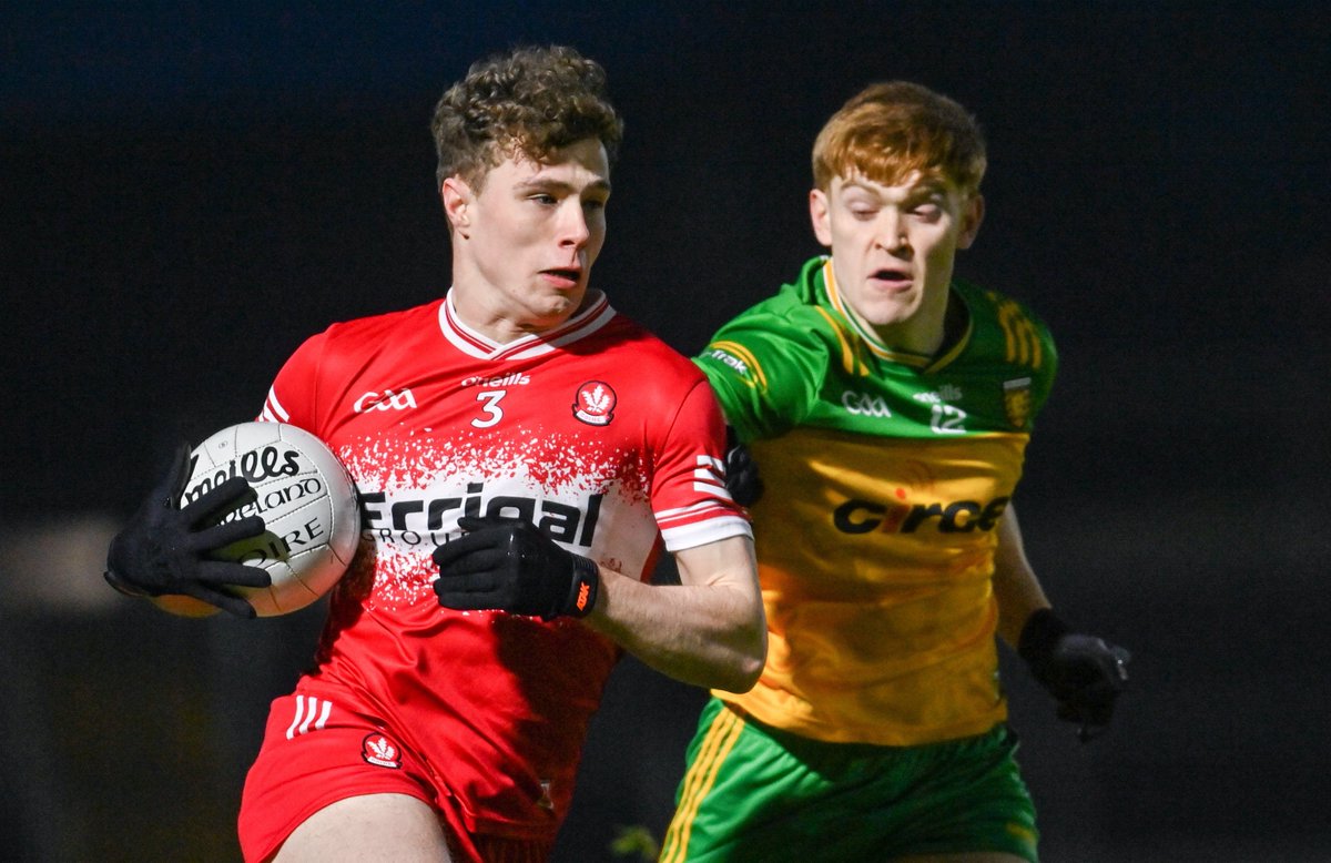 UlsterGAA's tweet photo. RESULT: 2024 @BankofIrelandUK McKenna Cup Final 🏆🏐

@Doiregaa 🔴⚪️0-12
@officialdonegal 🟡🟢 0-06

Derry are the 2024 BOI McKenna Cup Champions! 🔴⚪️🏆

#BOIMcKennaCup24 https://t.co/oIqbH0EJHr