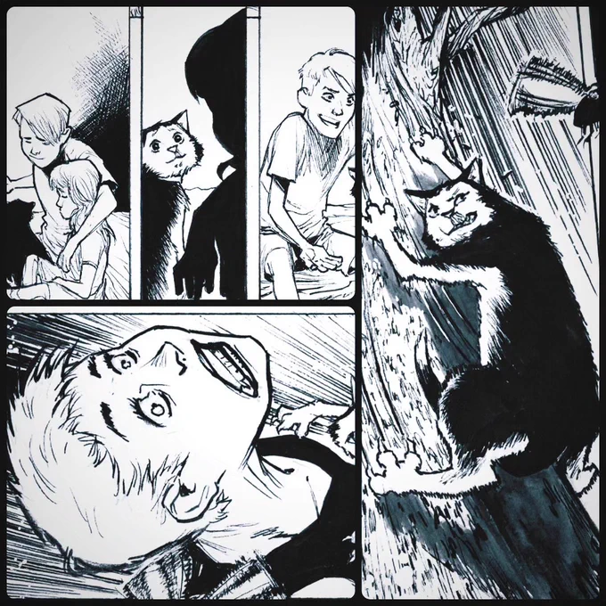 Some cropped panels from SLEDGE KITTY - these are from the opening of the story...🐱🔨