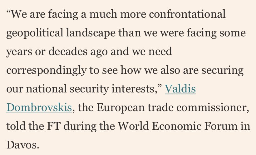 DionisCenusa's tweet image. #CriticalAssets: The EU contemplates measures to protect critical assets and infrastructure to ensure economic security. This will include software, chips and aircraft production. The EU wants to limit assets, infrastructure &amp;amp; companies so that they end up in the “wrong hands.”